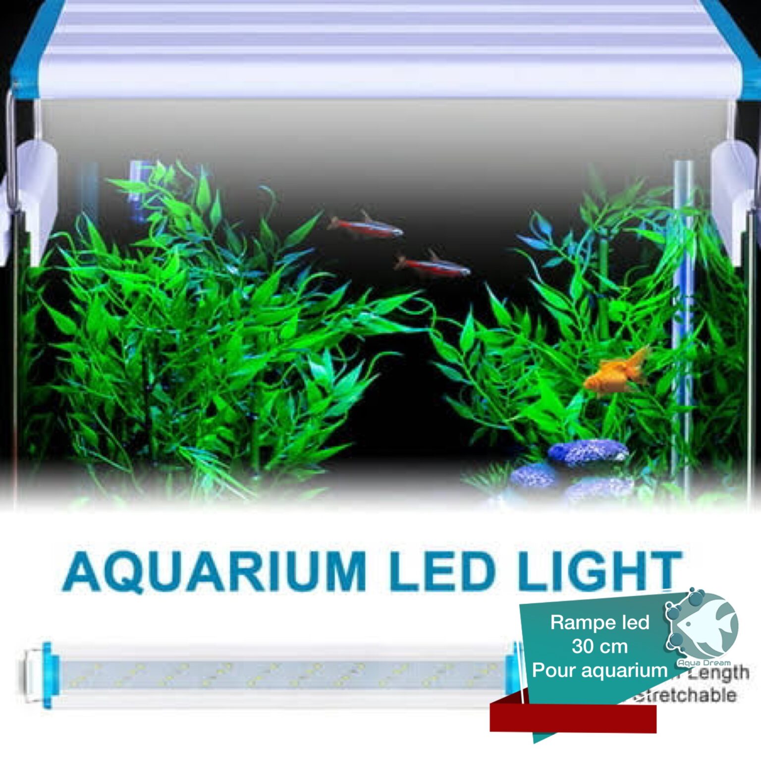 Rampe led 30 cm pour aquarium Aqua Dream Shop