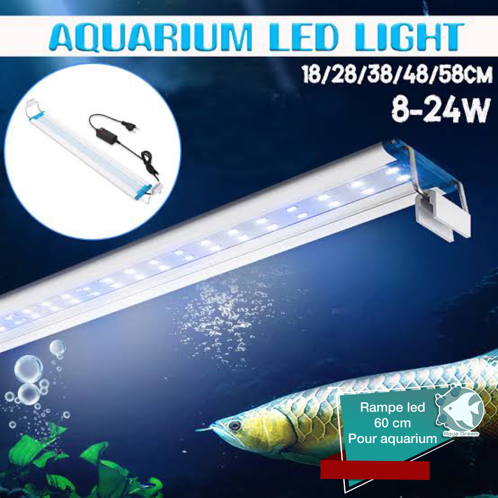 Rampe led 60 cm pour aquarium